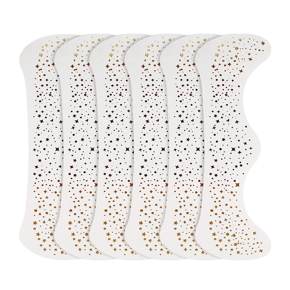 6 PCS Glitter Freckles Face Tattoo Water Resistant Sweat Resistant Gold Transfer Stickers for Party