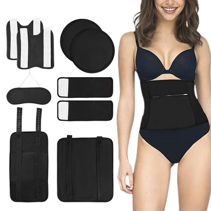 9Pcs Castor Oil Pack Kit Reusable Castor Oil Wrap Belt Set