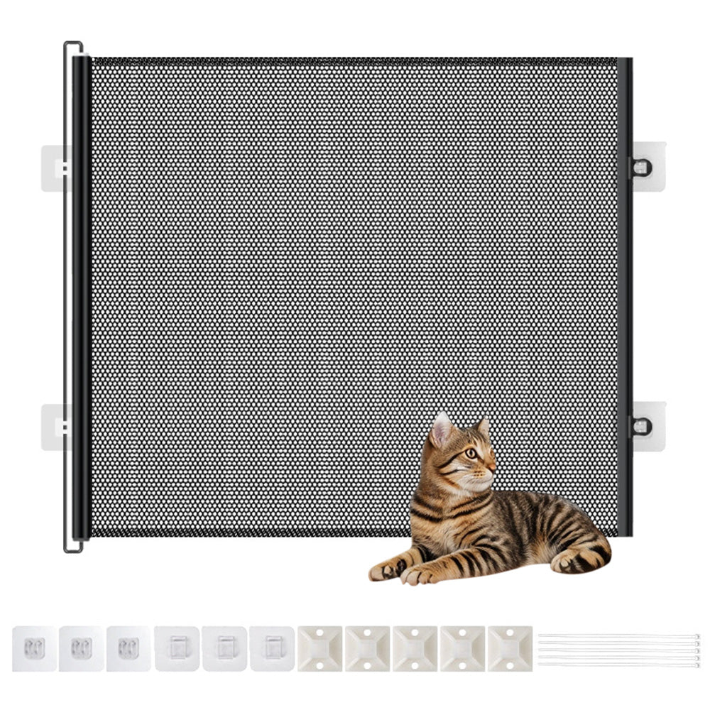Retractable Mesh Pet Barrier Dog Gates Safety Fence For Stair Doorways Hallways