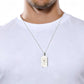 Stainless Steel Bible Cross Military Tag Pendant Necklace