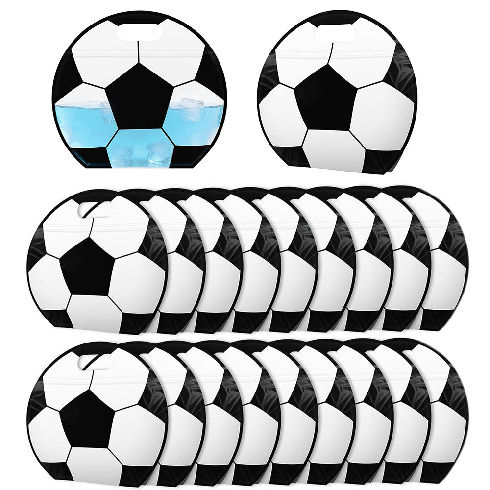 20 Soccer and American Football Resealable Candy Bags with Handles