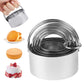 5 Pieces Stainless Steel Round Cookie Cutters with Handle Cake Baking Dough Tools