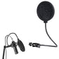 Double Layer Microphone Pop Filter Shield Round Shape Mic Mask for Studio Recording