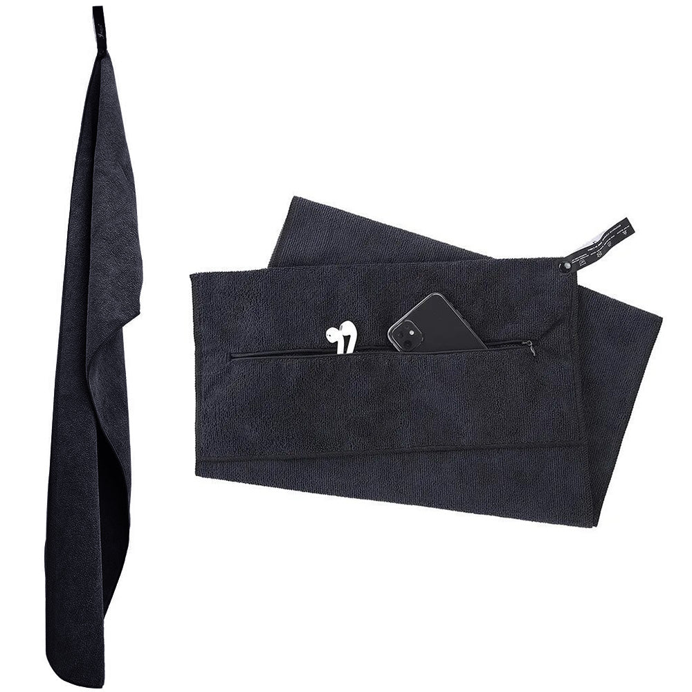 120x50cm Quick Dry Microfibre Gym Towel with Pocket and Silicone Base