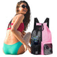 Drawstring Backpack Mesh Beach Backpack Portable Swim Gym Bag Travel Rucksack