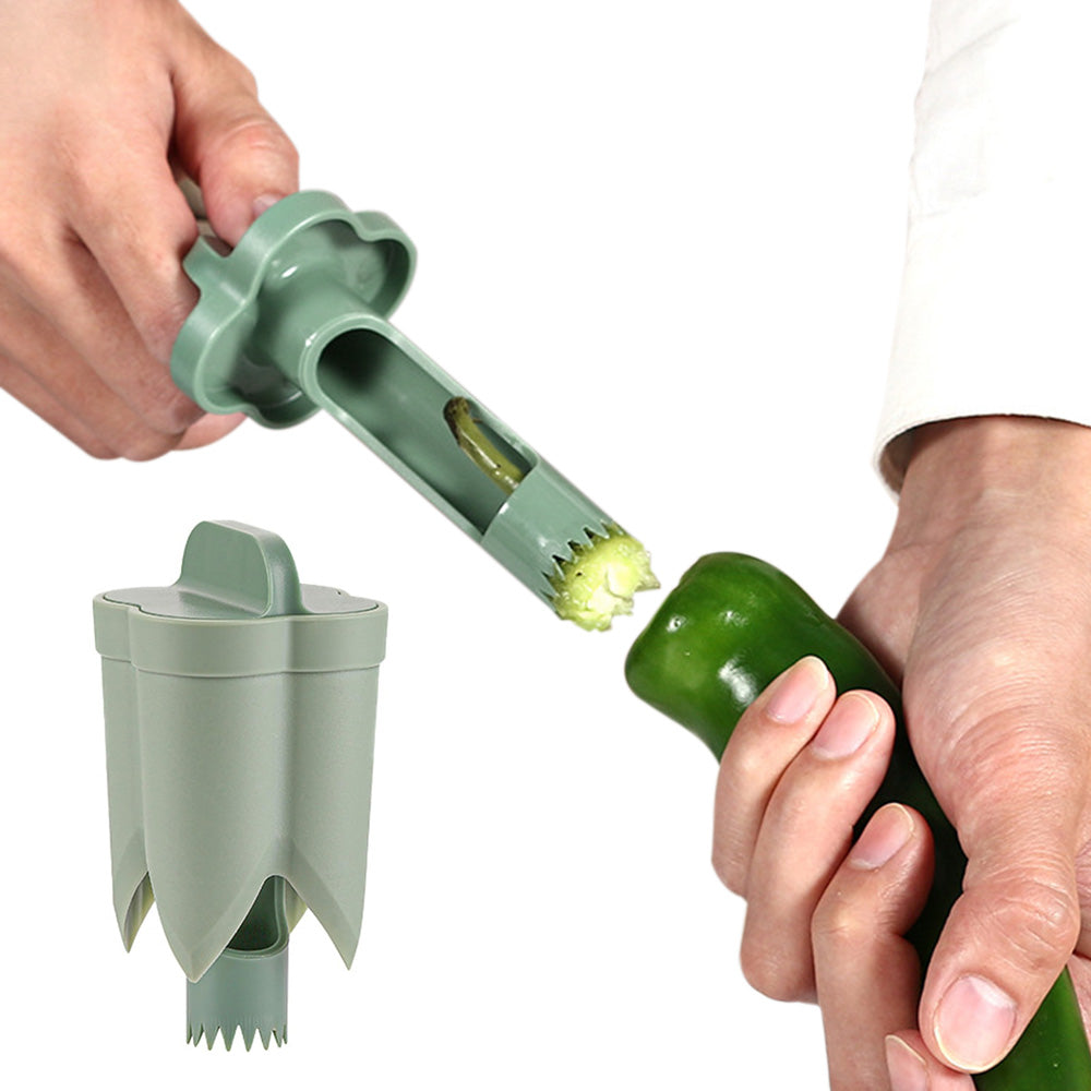 2 in 1 Pepper Corer Remover Fruit Cucumber Corer Separator Tool Tomato Seed Remover