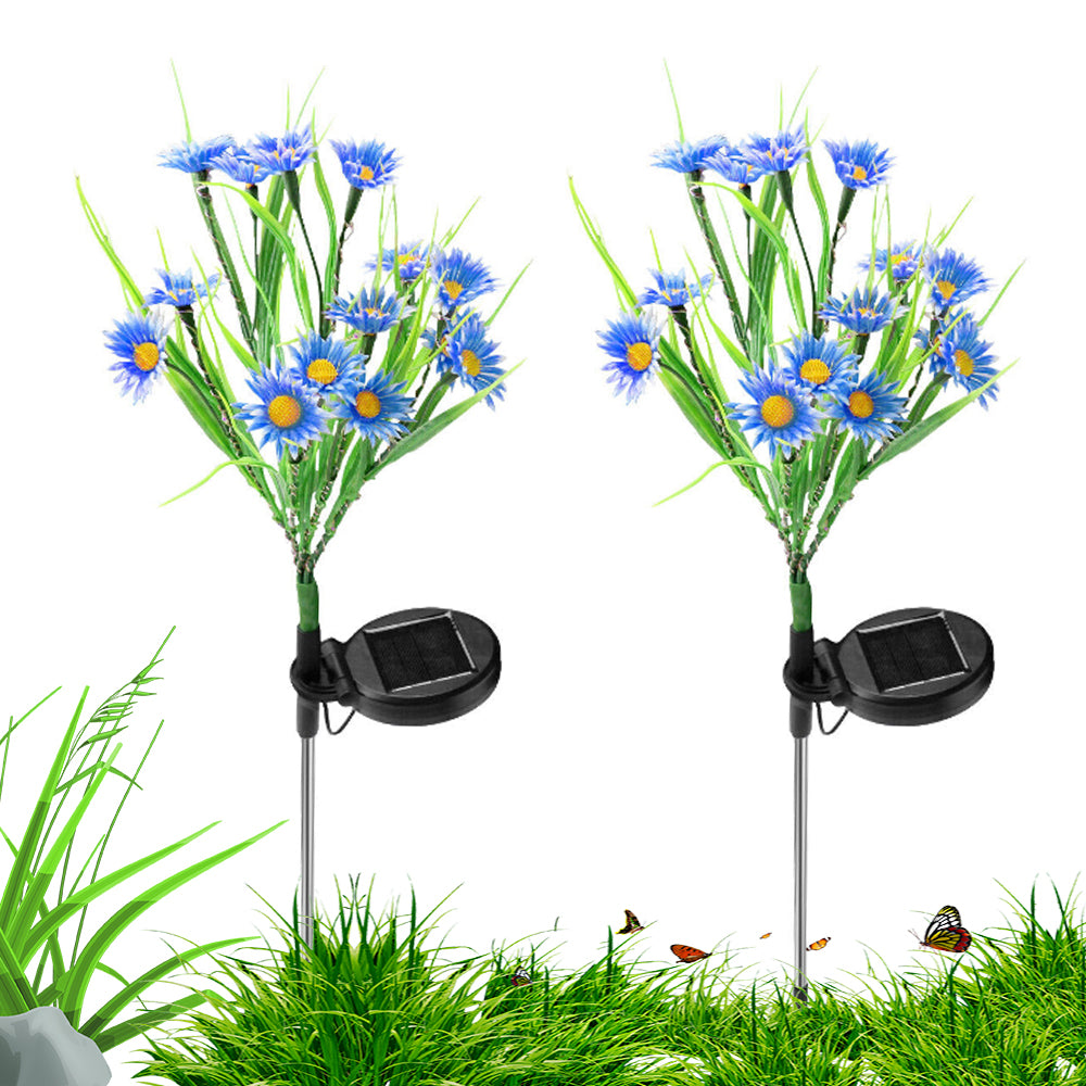 2Pcs Solar Garden Flowers Stake Light