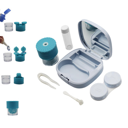 Manual Contact Lens Cleaner Washer and Contact Lens Storage Case with Mirror