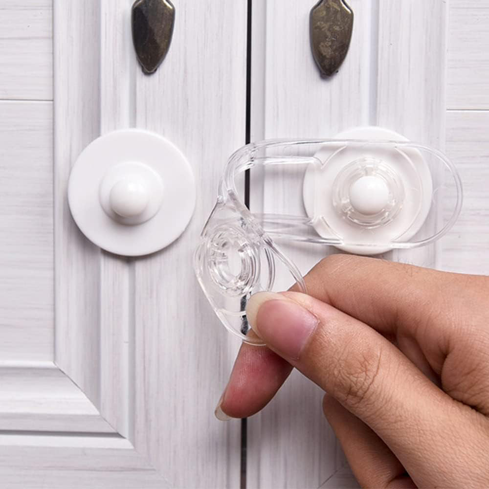 4Pcs Self-Adhesive Kids Home Security Cabinet Door Locks