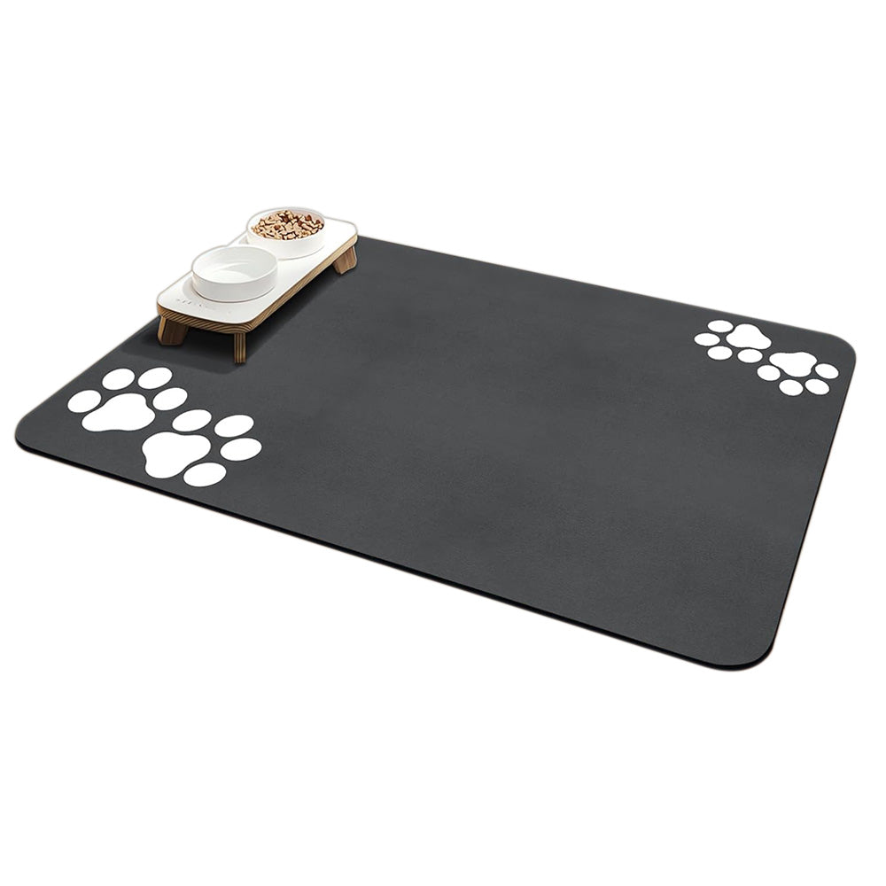 Pet Feeding Mat Absorbent Pet Placemat for Food and Water Bowl with Rubber Backing