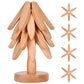 4Pcs Tree Art Design Coasters With A Stand Wooden Tree Shape Trivet Set for Hot Dishes