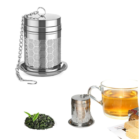 Stainless Steel Fine Mesh Tea Strainer with Drip Tray