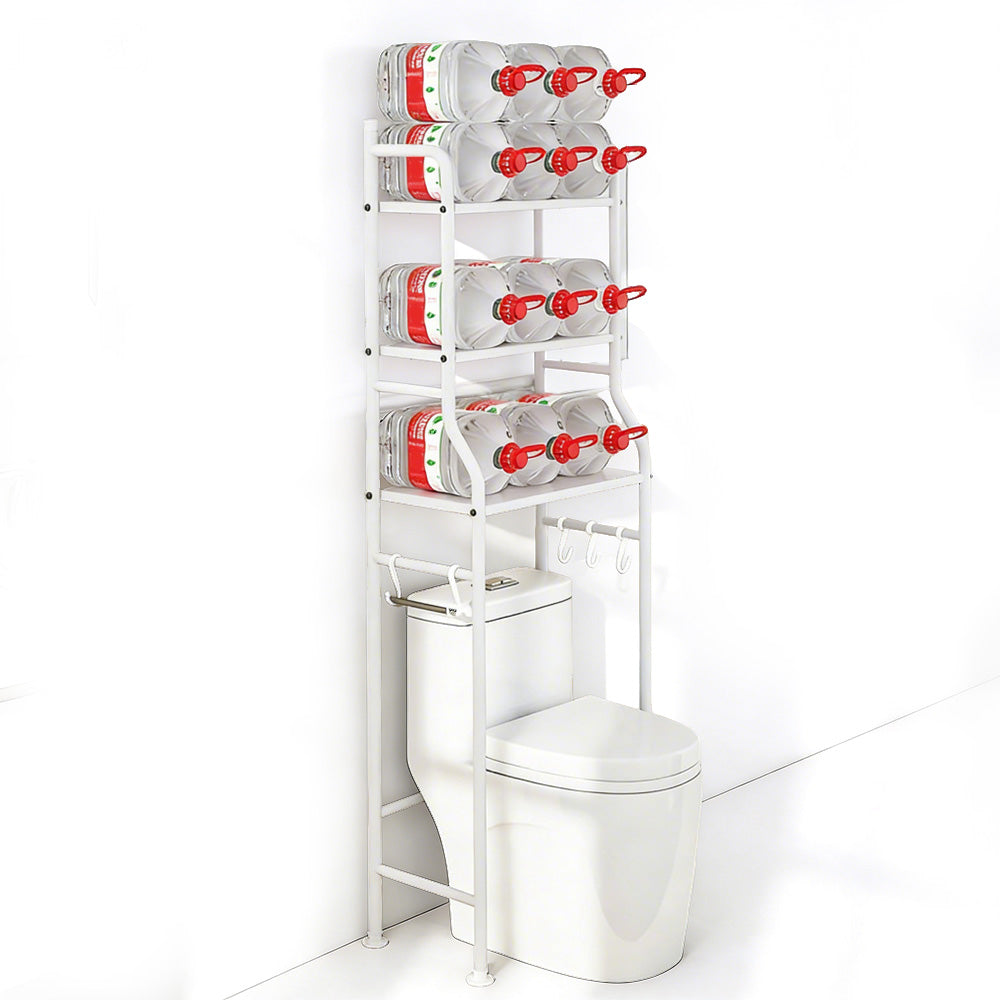 3 Tier Shelf Over Toilet Storage Rack With Paper Holder And Hooks