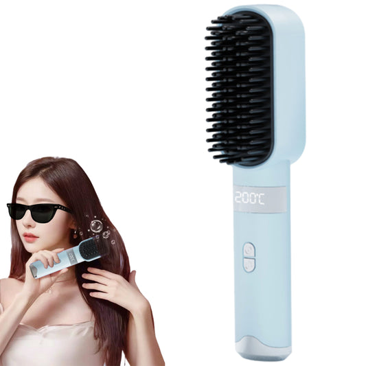 USB Rechargeable Cordless Negative Ion Hair Straightener Comb