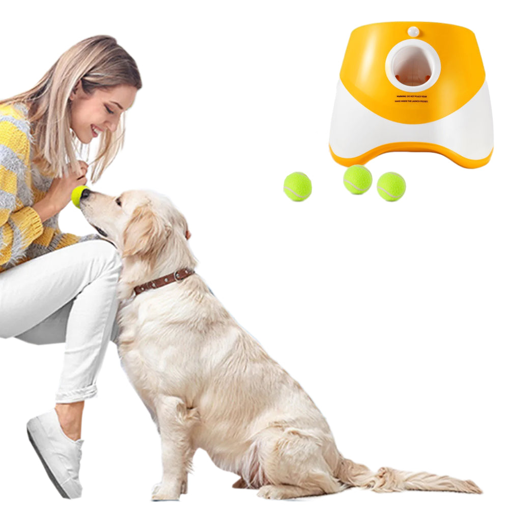 Pet Tennis Ball Toy Automatic Launcher Machine with 3 Balls