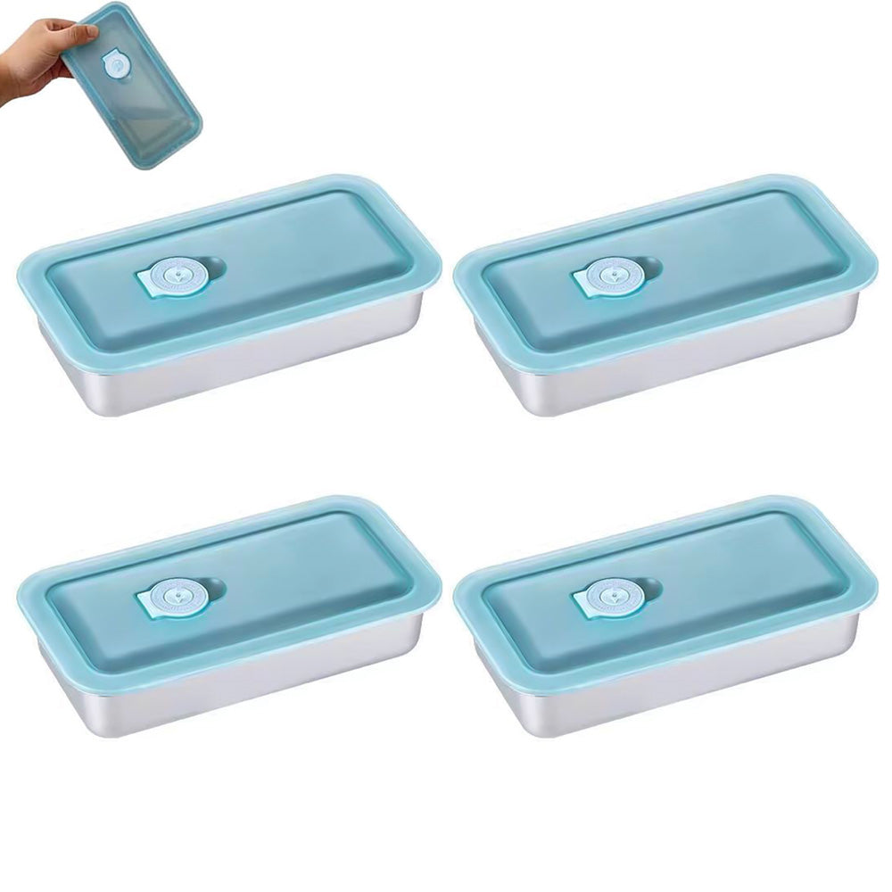 4Pcs Stainless Steel Grab and Go Snack Containers with Lids