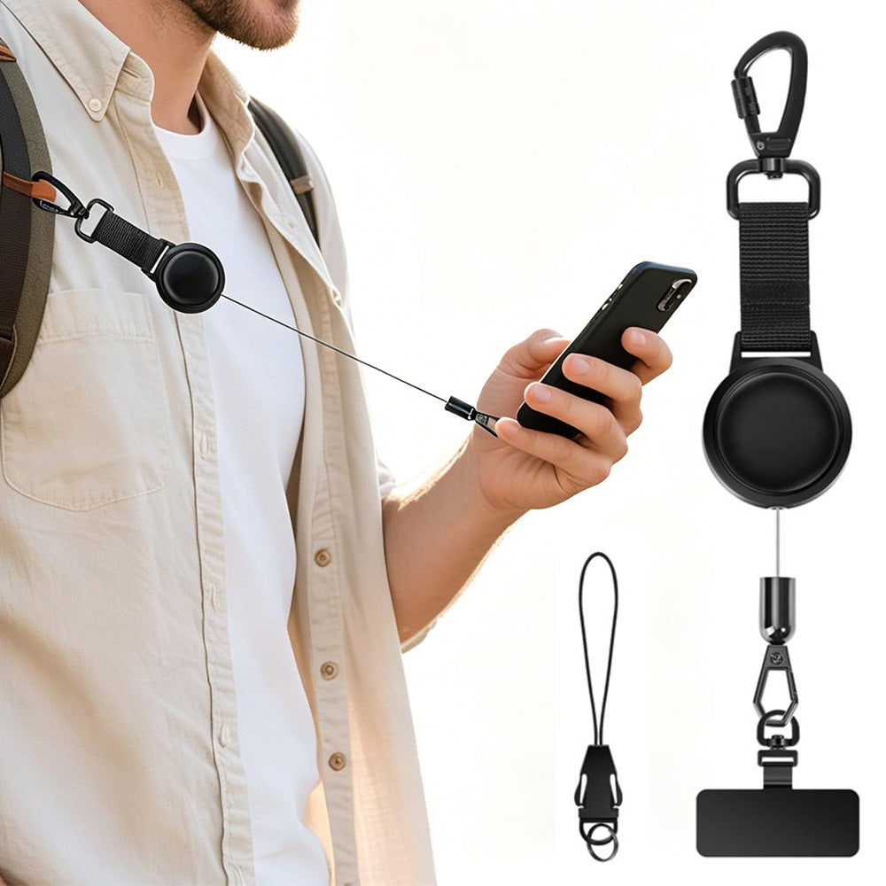 Retractable Phone Holder Locking Carabiner 360 Degree Swivel for Sports