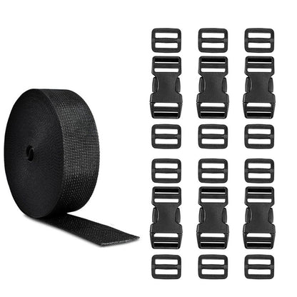 Buckle and Strap Kit Nylon Strap with Triglide Clips for Backpack Dog Collar