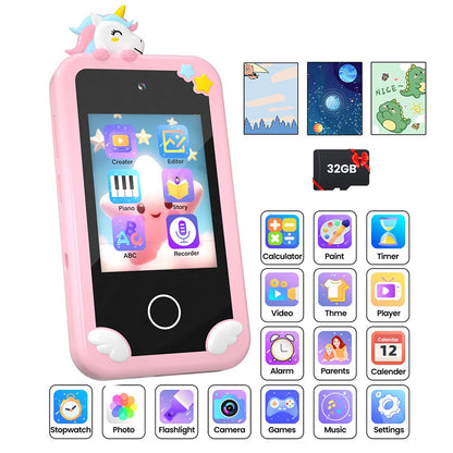 Smart Phone Toy Unicorn Dual Camera Touchscreen Phone with 32G TF Card