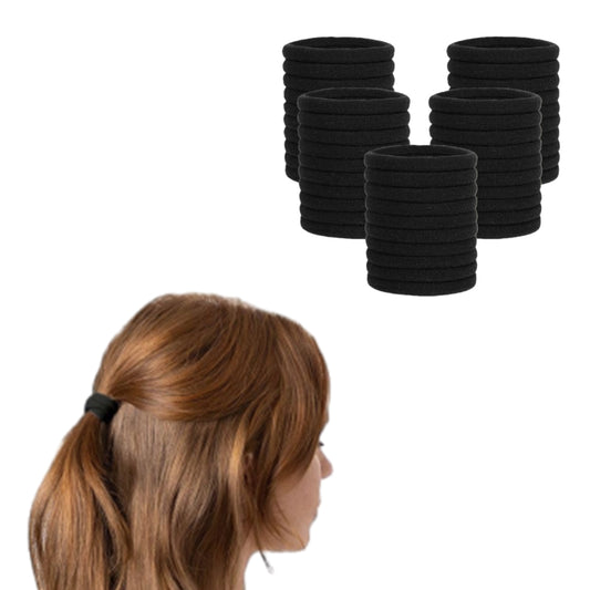 50Pcs Elastic Black Hair Bands