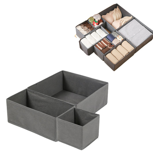 3Pcs Foldable Drawer Organizer Sock Underwear Storage Box with Zipper