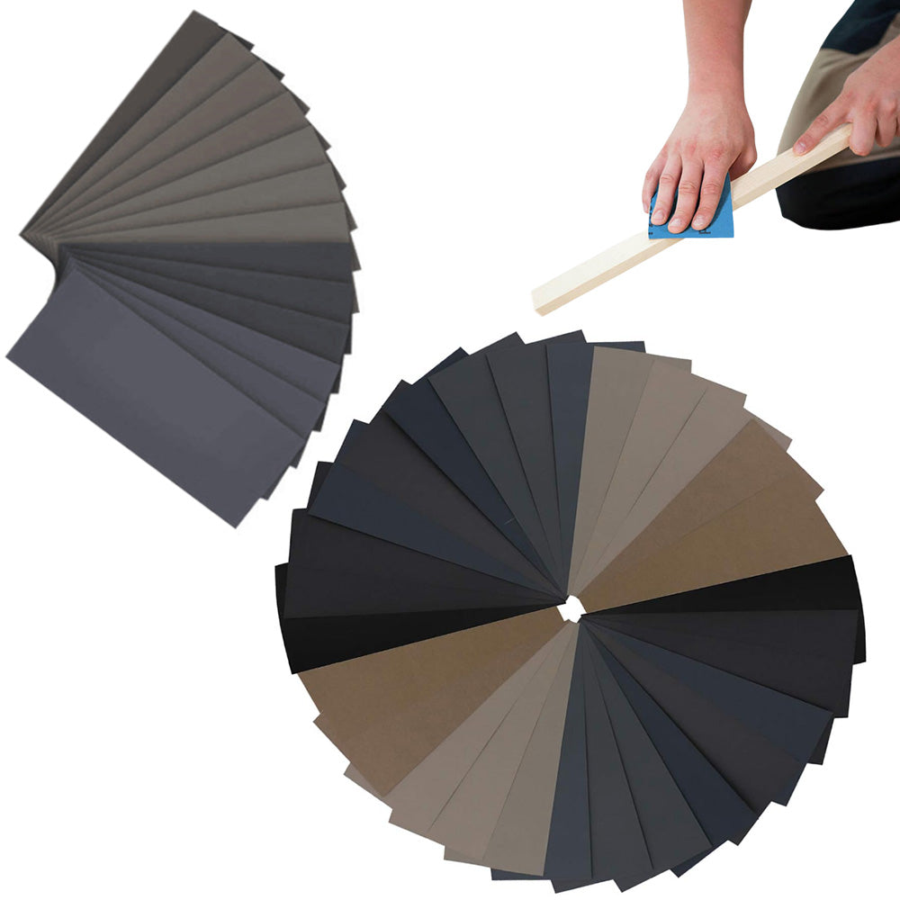 42Pcs Sandpaper Sand Paper Sanding Sheets for Assorted Grit Wet Dry Wood Automotive Metal