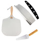 35.5x30.5CM Aluminum Pizza Spatula with Foldable Wooden Handle Pizza Peel Set
