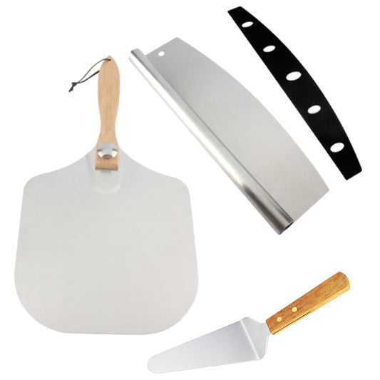 35.5x30.5CM Aluminum Pizza Spatula with Foldable Wooden Handle Pizza Peel Set