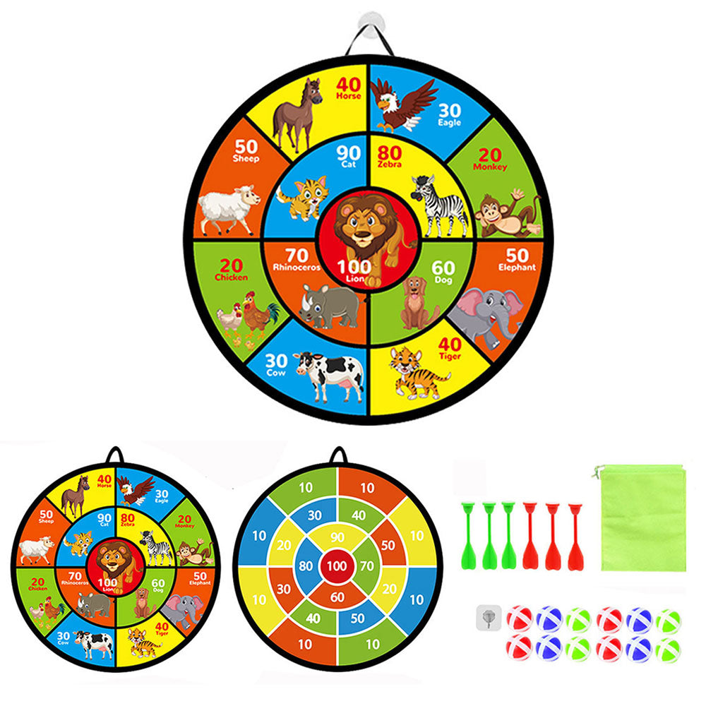 72CM Large Dart Board For Kids With 12 Sticky Balls Double-Sided Dart Board Game