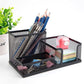 3 Compartment Mesh Pen Holder Desk Organizer Metal Office Supply Storage for Home School
