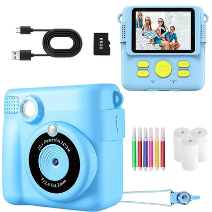Instant Print Camera Zero Ink Print Photo Camera with 32G TF Card