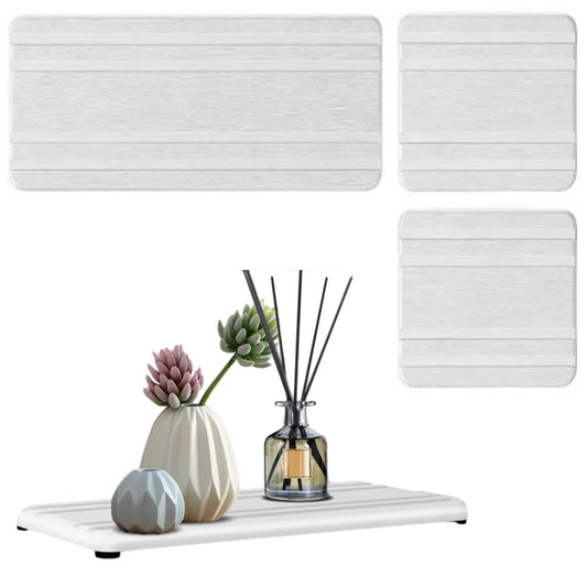 3Pcs Non-slip Water Absorbing Diatomite Stone Coasters Tray For Sink