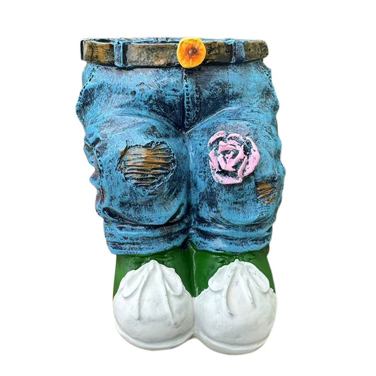 Creative Jeans Shape Resin Planter Garden Decor Pot