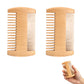 2PCS Double Sided Wooden Beard Comb for Beard Hair Portable Men Mustache Comb for Home Travel