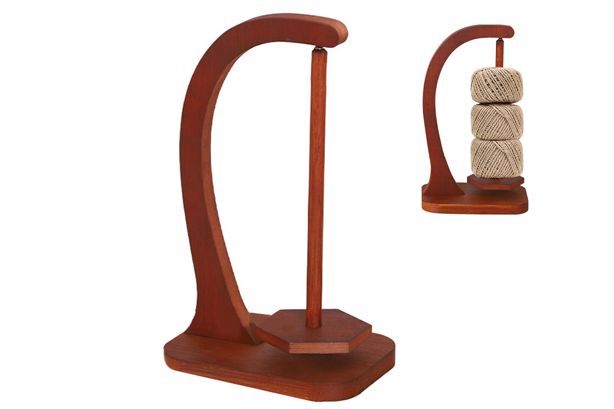 Yarn Holder for Crocheting and Knitting Wooden Yarn Spinner
