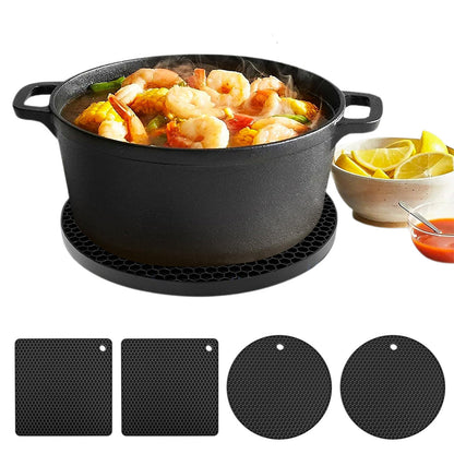 4Pcs Silicone Trivets for Hot Pots and Pans Heat Resistant Pot Holders for Hot Dishes