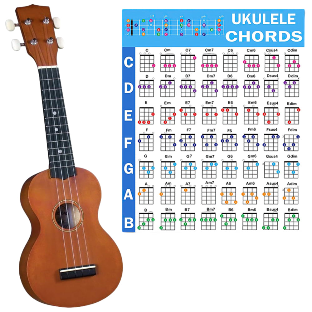 60x80cm Guitar Ukulele Chord Poster Educational Reference Guide for Beginners