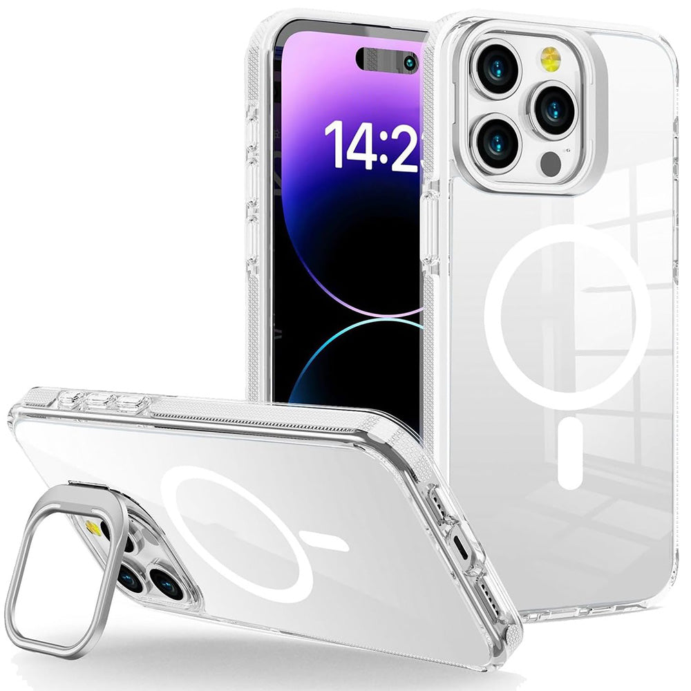 For iPhone 16 Magnetic Case with Stand Full Body Case