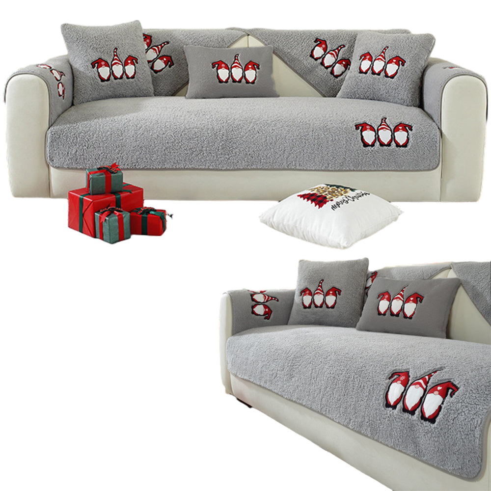 Christmas Sherpa Fleece Slipcover Protector Sofa Throw Cover Soft Thick Cozy Sofa Throw