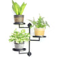 Indoor Wall Mount 3-Tier Rotating Metal Plant Stand for Multiple Plants