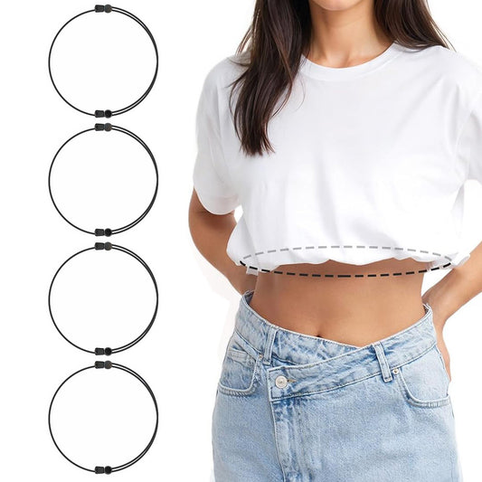 4Pcs Shirt Tuck Band Women Elastic Belts Tucking Shirts Sweater Cropping Belt