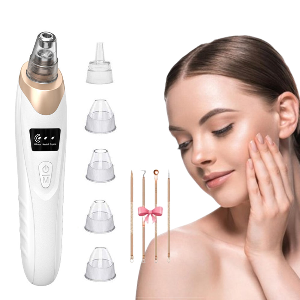 Vacuum Blackhead Remover Facial Skin Pore Acne Pimple with 5 Suction Probes 4 Acne Needles