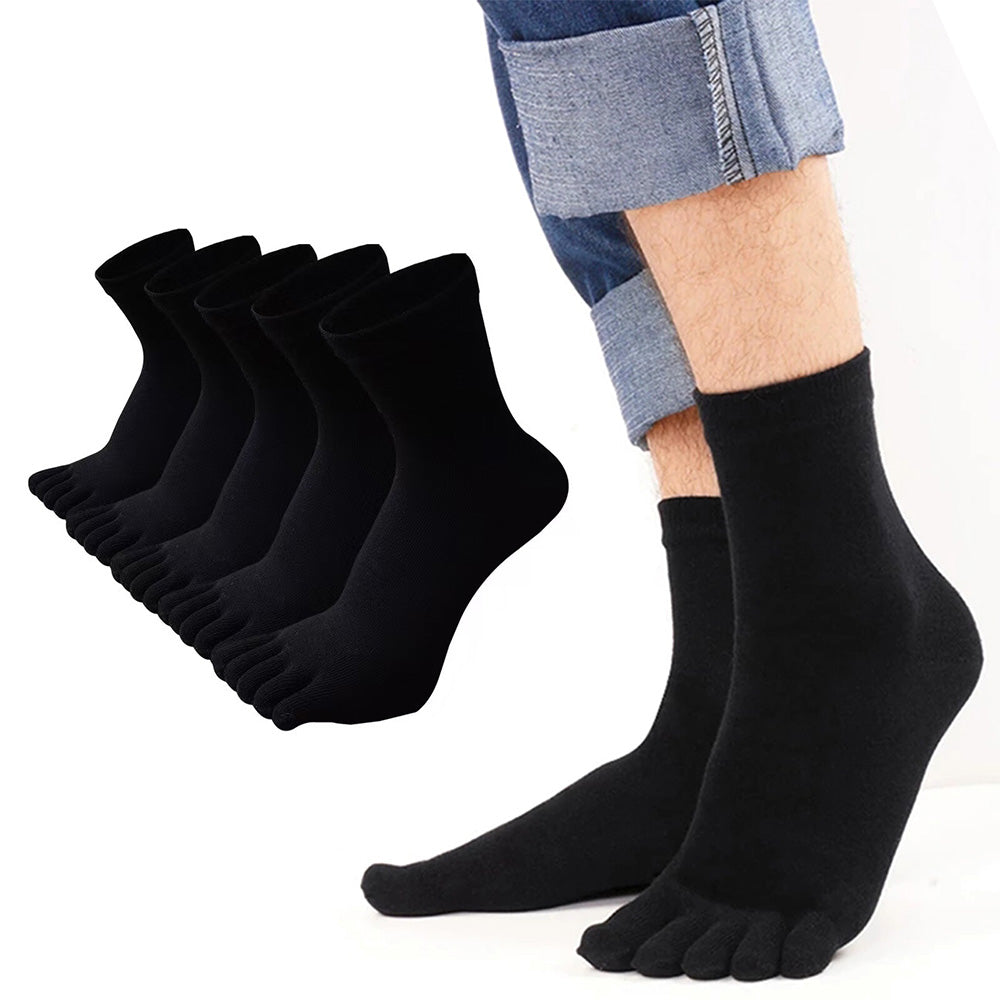 5 Pack Mens Breathable Five Toe Socks