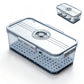 Transparent Bread Box with Timer Drainboard Lid Kitchen Storage Container for Food