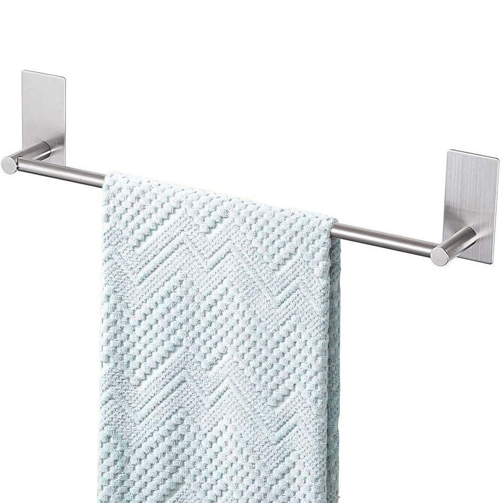 Stainless Steel Self-Adhesive Towel Rack for Bathroom No Drilling Required