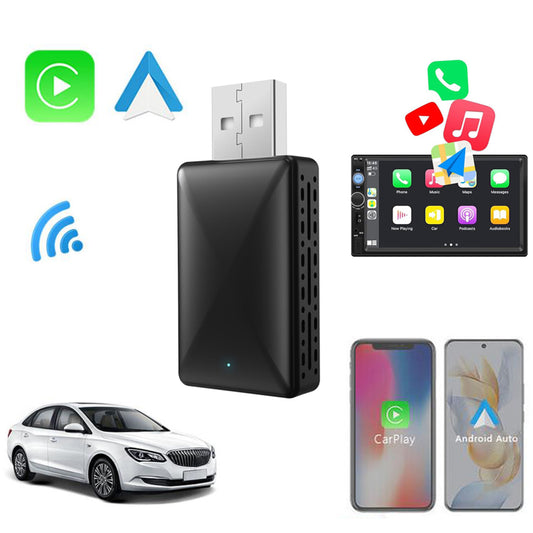 2 in-1 Wired To Wireless CarPlay Android Auto USB Car Dongle Connect Box