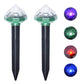 2Pcs Mole Repellent Solar Powered with Auto LED Lights for Mice Snakes Moles