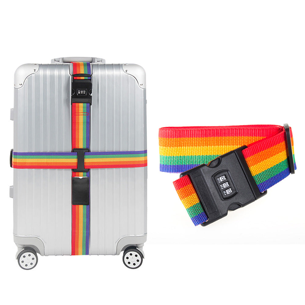 200cm Cross Packing Luggage Strap with Combination Lock for Suitcase