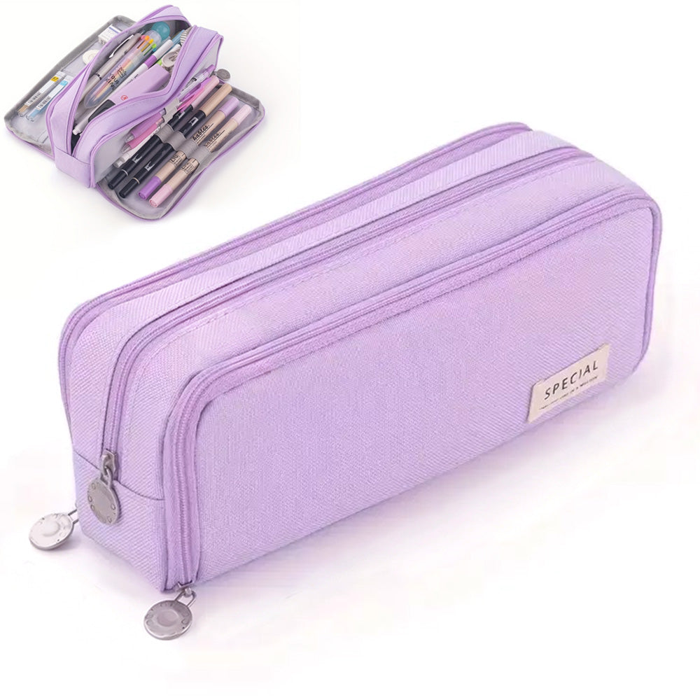 Large Pencil Case with Multiple Compartments Stationery Organizer for Students