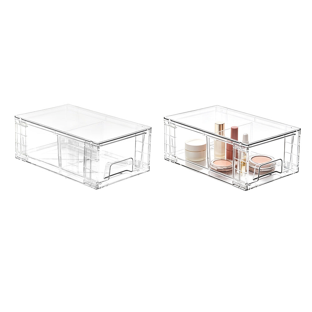 Stackable Clear Makeup Organizer Drawer for Skincare Storage